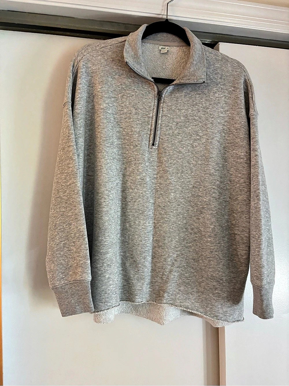 Aerie Gray Quarter-Zip Pullover Size Small